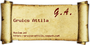 Gruics Attila névjegykártya